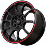 Диск FF R115 7x15 4*98 Et:35 Dia:73,1 Matt Black + Red Line