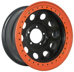 Диск Off-Road-Wheels Black 8 x 16 5*150 Et: -3 Dia: 113 черный с бедлоком (оранжевый)