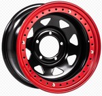 Диск Off-Road-Wheels Black 10 x 16 5*139,7 Et: -44 Dia: 110 черный с бедлоком (красный)