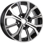 Диск KDW KD1549 6x15 4*100 Et:50 Dia:60,1 Black Front Polished